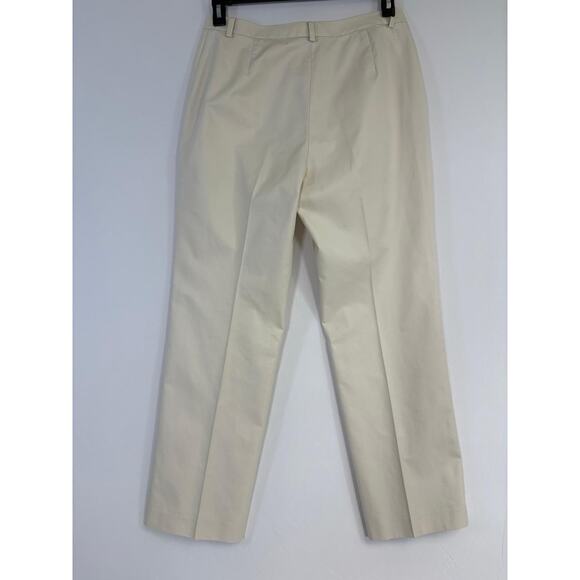 Brooks Brothers Advantage Chino Stretch Pants Womens High-Rise Sz 10 Ivory - Picture 2 of 12